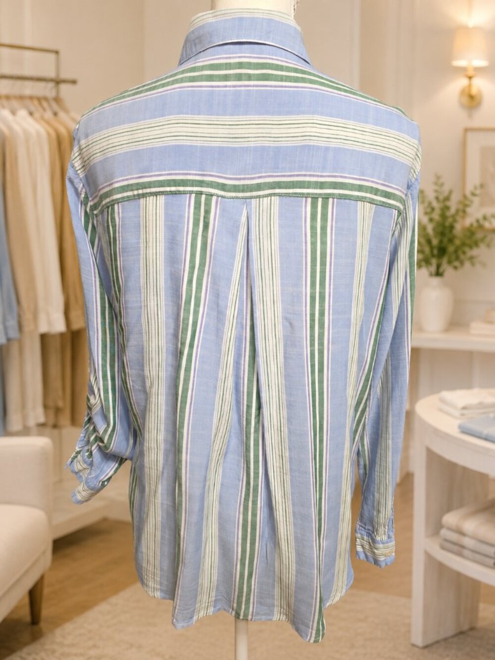Jane + Delancey Striped Button Front Shirt – Size Medium - Picture 5 of 6
